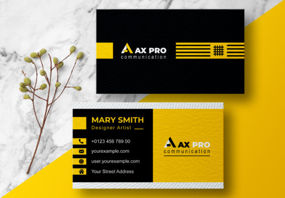 Yellow Color Business Card Template
